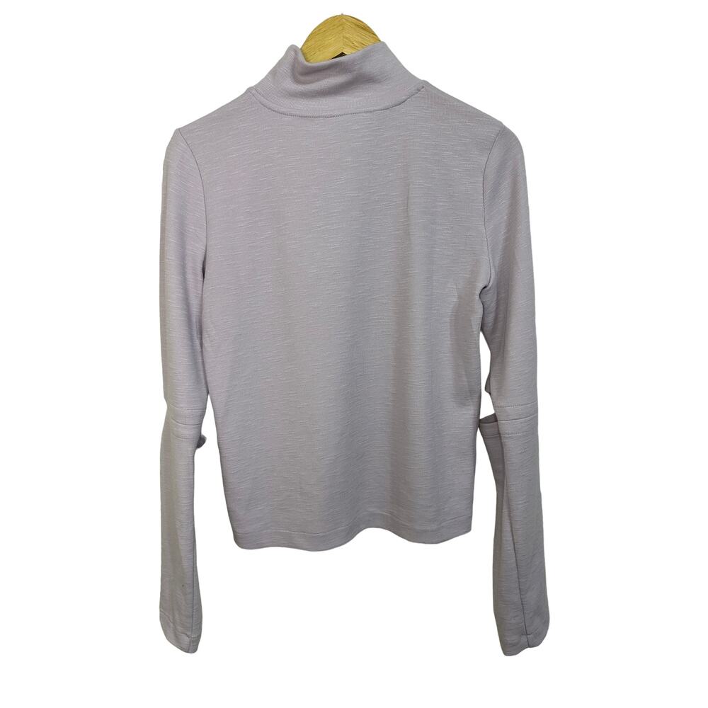 Line and Dot mock neck slit sleeve lavender‎ sweater size Small #LT2581B